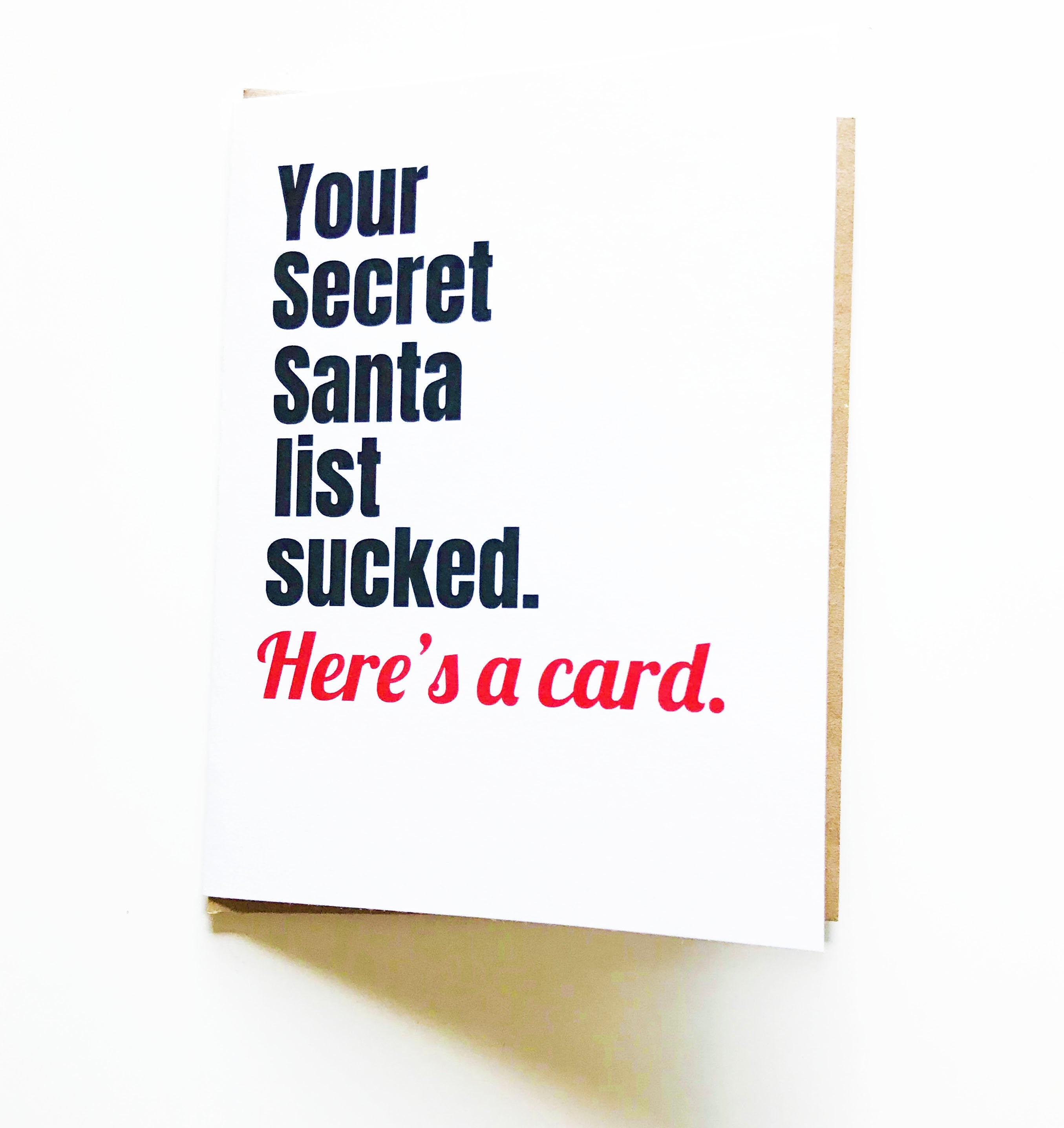 Secret Santa Card Funny Christmas Gift Co-worker Card Card for - Etsy Secret Santa Card Funny Christmas Gift Co-worker Card Card for - Etsy