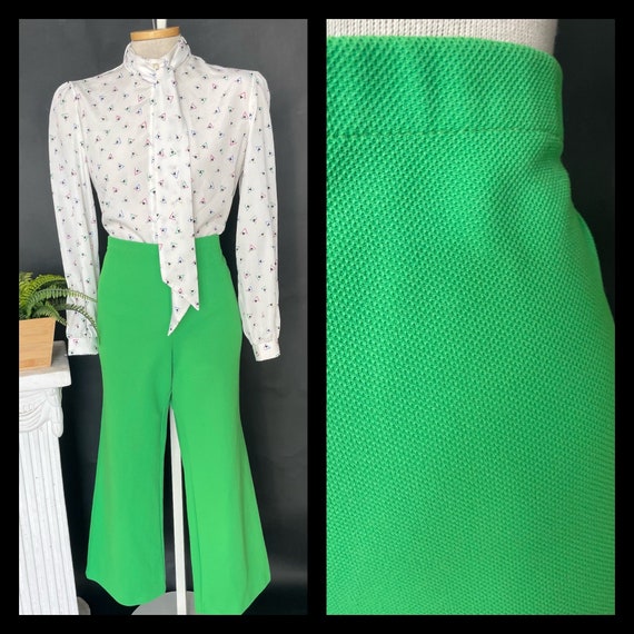 Vintage 1960s 1970s 60s High Waist Pants Cropped … - image 1