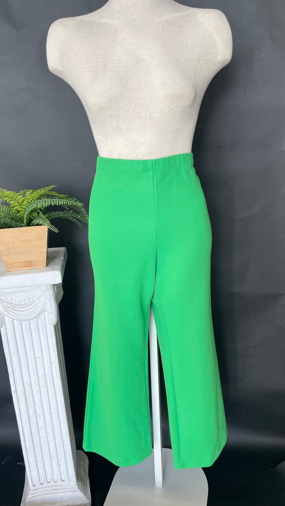 Vintage 1960s 1970s 60s High Waist Pants Cropped … - image 5