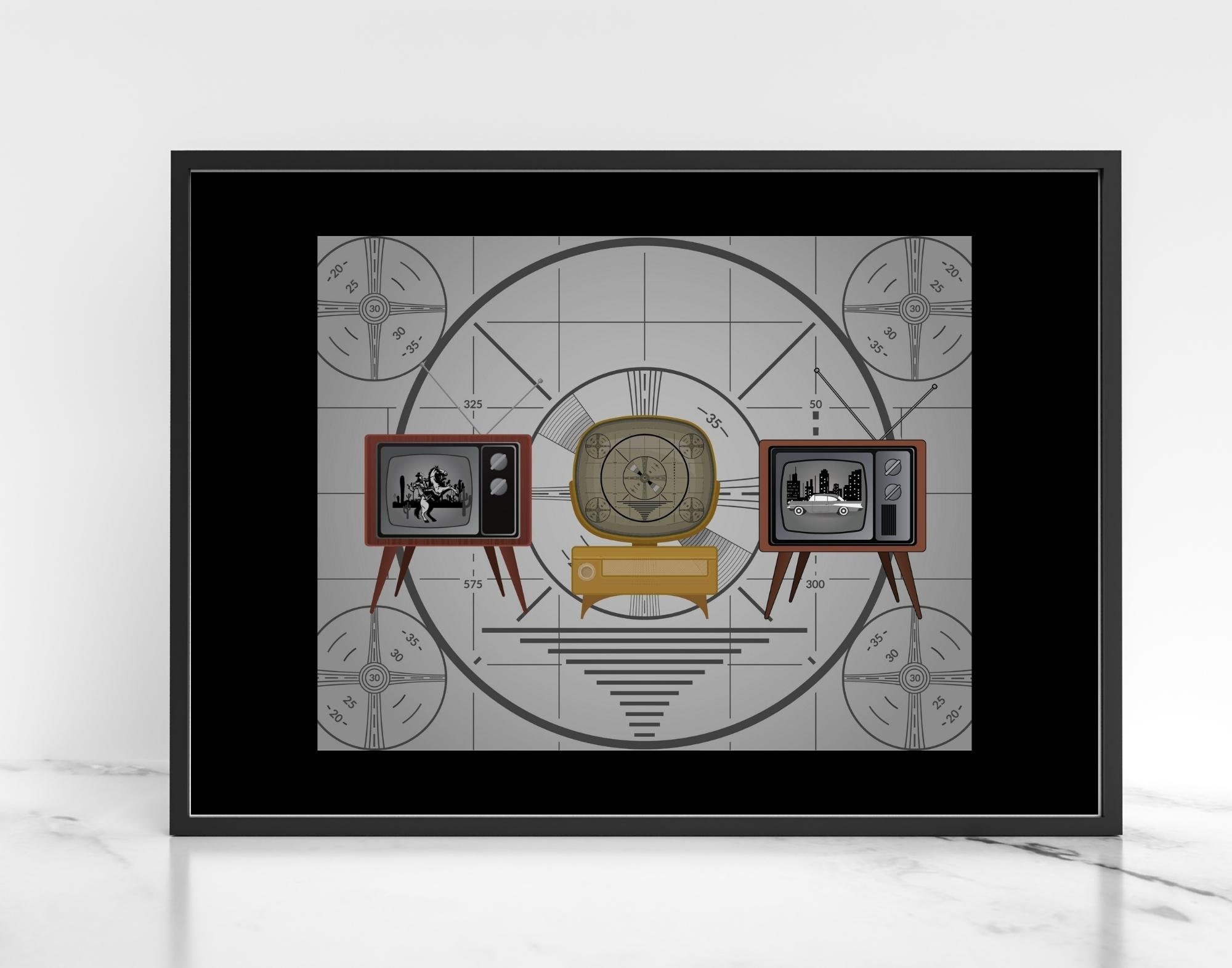 Retro TV Test Pattern Art Print: 1950s Style (digital Download) - Etsy ...