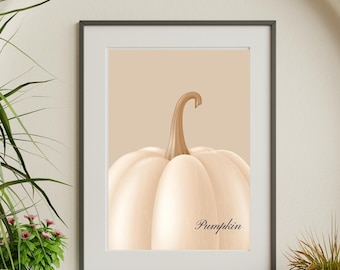 White Pumpkin, pumpkin art, fall decor, Thanksgiving decor, printable wall art, autumn wall decor, Thanksgiving printable