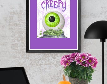 Creepy Eyeball Halloween Wall Art: Printable Digital Download