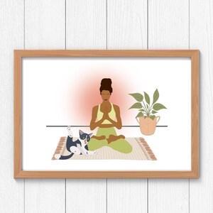 Yoga Buddies, yoga poses, yoga teacher, yoga print, instant download, gift for her