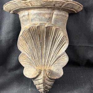 One Hand Carved Wooden Sea Shell Wall Bracket Wood Carving Shelf