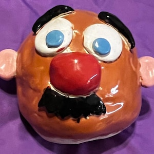 Vintage Hand Made American Art Pottery Sculpture Mr Potato Head Man Toy