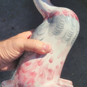 Vintage Italian Ceramic Art Pottery Faience Painted Italy Duck Statue Figurine