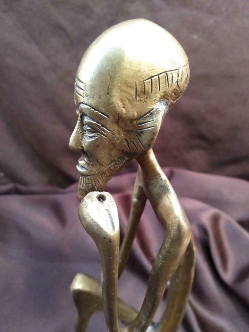 Old African Art Brass Bronze Sculpture Man Statue Africa Male Etsy