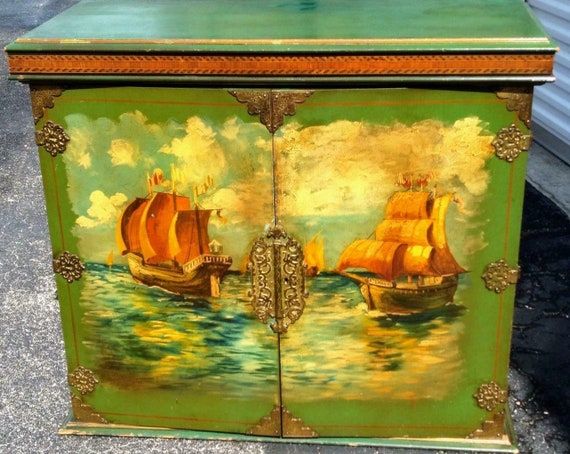 Antique Nautical Ships Oil Painting Painted Missio