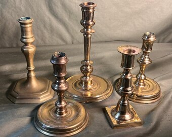 Group Lot of VMC Virginia Metalcraters Colonial Williamsburg Brass Candlesticks