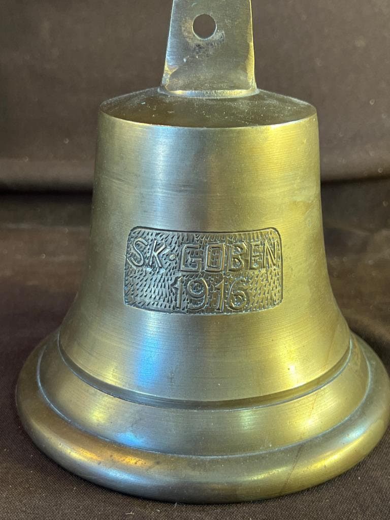 Vintage Brass Bell Nautical Ships Bell SK Goben 1916 Reproduction Laiton  Jaune -  France