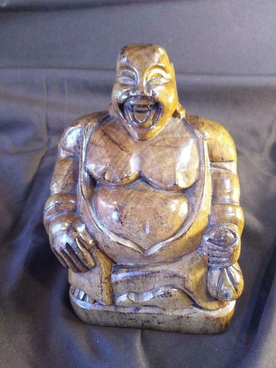 Old Carved Wood Wooden Buddha God Statue Man Carving Asian Art | Etsy
