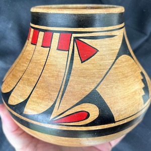 Vintage Hand Painted Mexican or Western Southwestern Hand Painted Vase