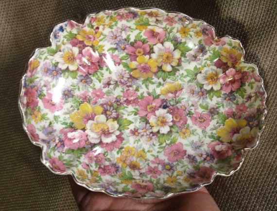 Vintage Chintz FlowersFloral Dish James Kent DuBar