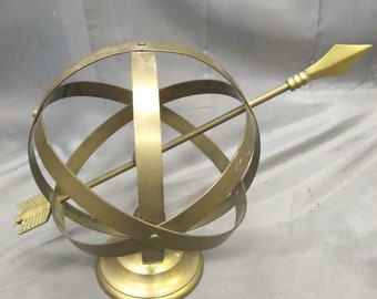 Old Vintage Brass Globe World Armallary Decorative Metal Sculpture Art