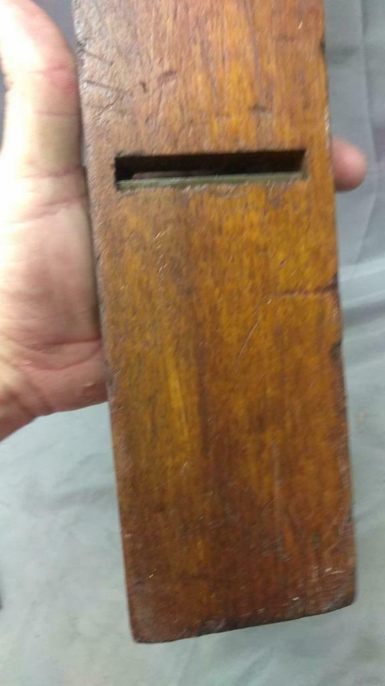 Old Antique Woodworking Tool Smoothing Plane Wood Cabinetry Wooden Signed