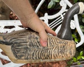 Old Hand Painted Carved Duck Canadian Bird Goose Decoy Carving Gil Palphreyman B