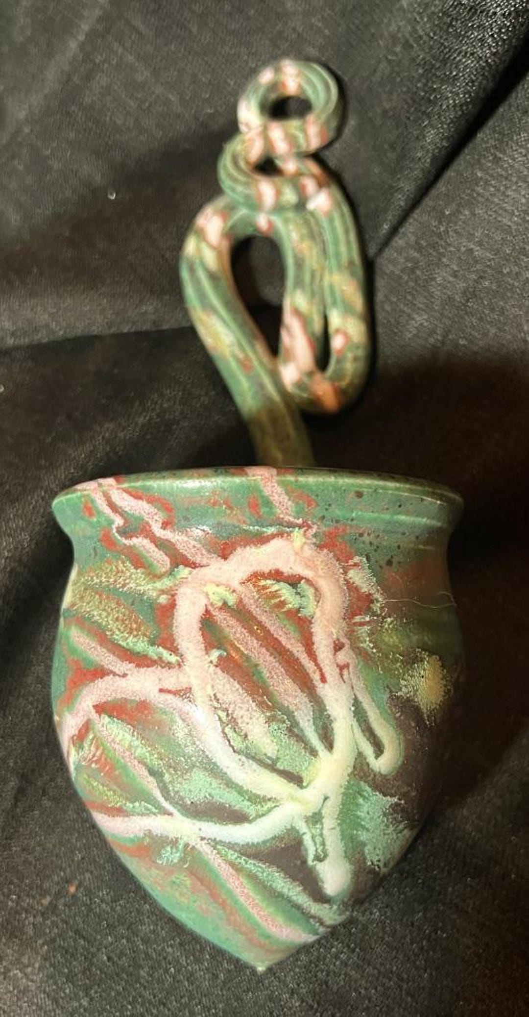 Vintage Artist Signed Studio Art Pottery Wall Pocket Vase Original Hand ...