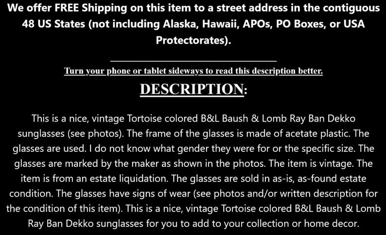 Vintage Ray-Ban B and L Wayfarer Dekko Acetate Tortoise Sunglasses Bausch & Lomb image 10