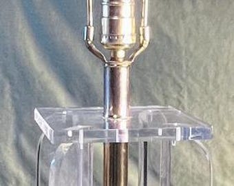 Vintage Lucite Clear Plastic Table Lamp Light MCM Modernism Mid Century Modern