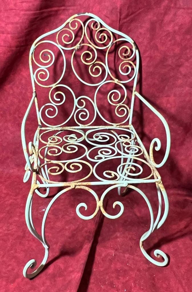 Antique Wrought Iron Chair - Etsy