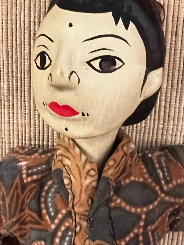 Inhloli Puppet Carved Wood Kathputli Indian Puppet in Glass and Mahogany Shadow Box ...
