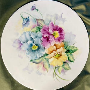 Vintage Original Floral Still Life Flowers China Oil Painting Porcelain Plaque A