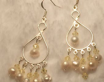 crystal and pearl earrings