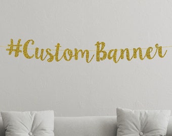 BACHELORETTE PARTY DECORATIONS - Custom Bachelorette Party Banner - Custom Hashtag Banner - Bachelorette Decor - Bridal Shower Banner