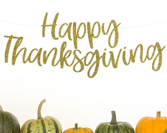 HAPPY THANKSGIVING BANNER, Happy Thanksgiving Decoration, Friendsgiving Banner, Fall Decor, Friendsgiving Decor, Thanksgiving Banner, Fall