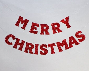 MERRY CHRISTMAS BANNER - Christmas Party Decoration - Christmas Home Decor - Merry Christmas Sign - Holiday Banner - Christmas Photo Prop