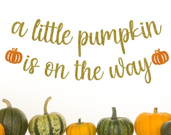 LITTLE PUMPKIN is on the way BANNER - Fall Baby Shower Banner - Little Pumpkin Shower Banner - Pumpkin Baby Shower Decoration - Fall Shower