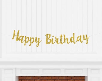 HAPPY BIRTHDAY BANNER, Happy Birthday Garland, Happy Birthday Sign, Birthday Banner, Birthday Party Decoration, Birthday Party Decor, Party