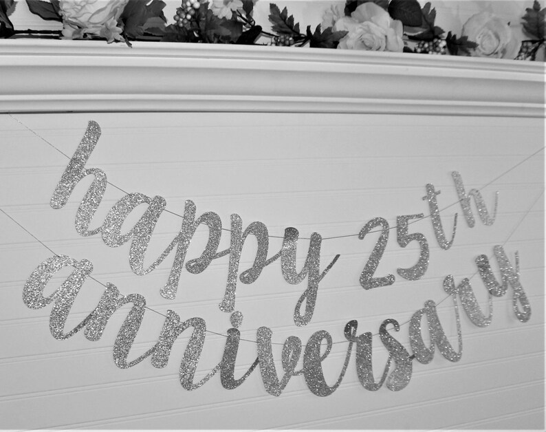 WEDDING ANNIVERSARY BANNER Happy Anniversary Banner Custom Anniversary Banner Anniversary Party Decoration Anniversary Party G6 image 2