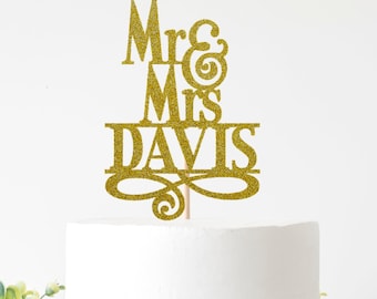 CUSTOM Mr & Mrs Cake Topper, Custom Wedding Cake Topper, Mr and Mrs Cake Topper, Wedding Decoration, Mr and Mrs Custom Cake Topper, Wedding