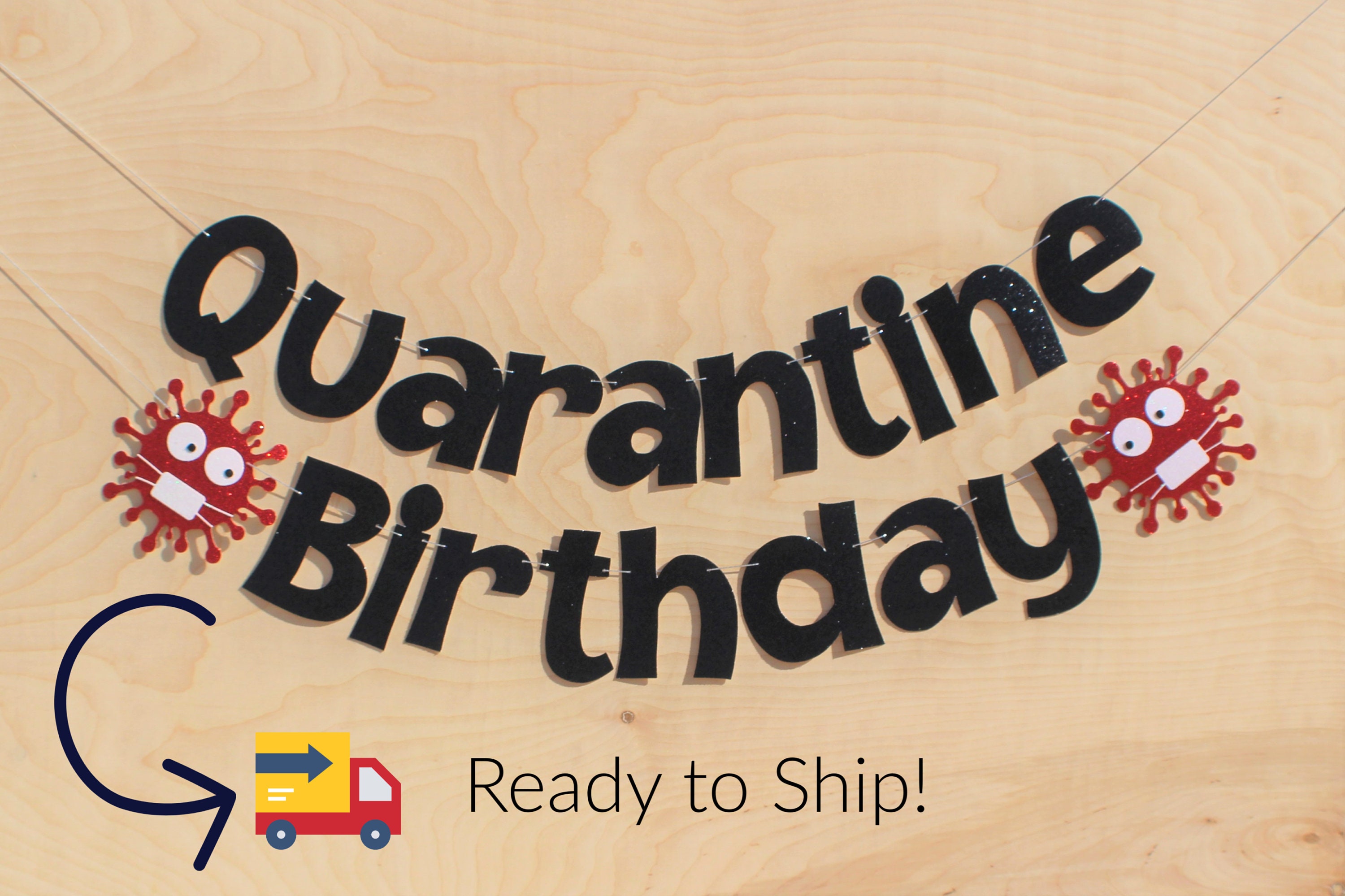 QUARANTINE BIRTHDAY BANNER, Quarantine Happy Birthday Banner, Quarant…