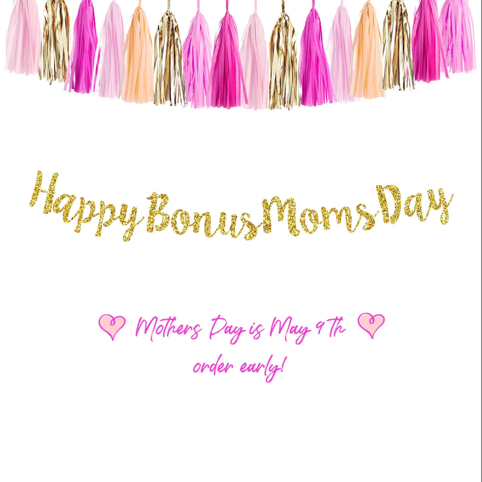 MOTHERS DAY BANNER Bonus Mom Gift Bonus Moms Day Banner Etsy UK