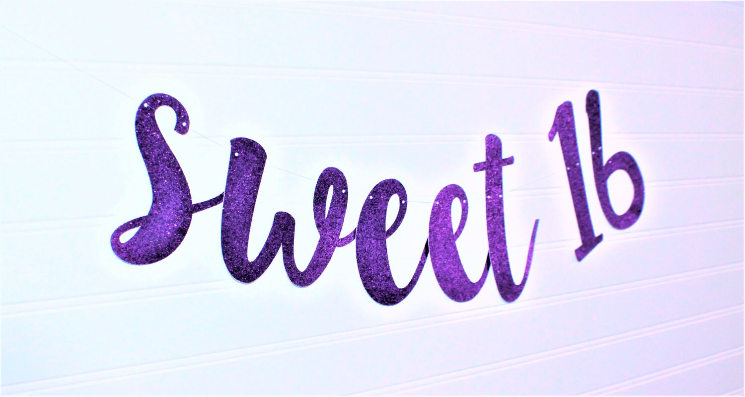 Sweet 16 Birthday Party Banner Sweet 16 Birthday Party Etsy