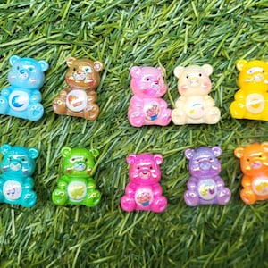 Retro Bear 3D Bead Toppers: Kawaii DIY Craft Charms