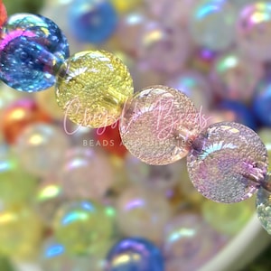 10pcs Fairy Bubble Beads | Iridescent Craft Beads