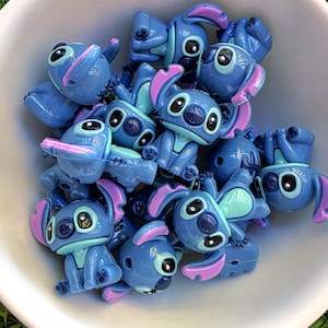 3D Alien Beads: Acrylic Pen Charms - Blue, Pink, Purple
