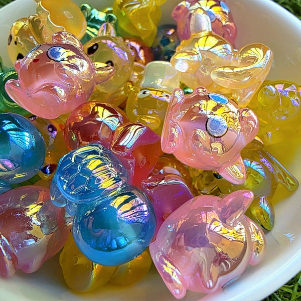 Colorful Character-Inspired Beads – Iridescent Animal Charms for DIY Crafts & Jewelry