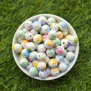 10Pcs Pastel Care Bear Style Beads: DIY Jewelry Crafts