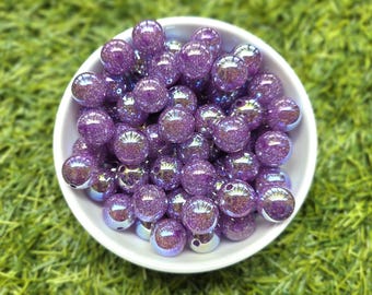 Glitter Beads – 10 pc Set | 16mm Round Beads