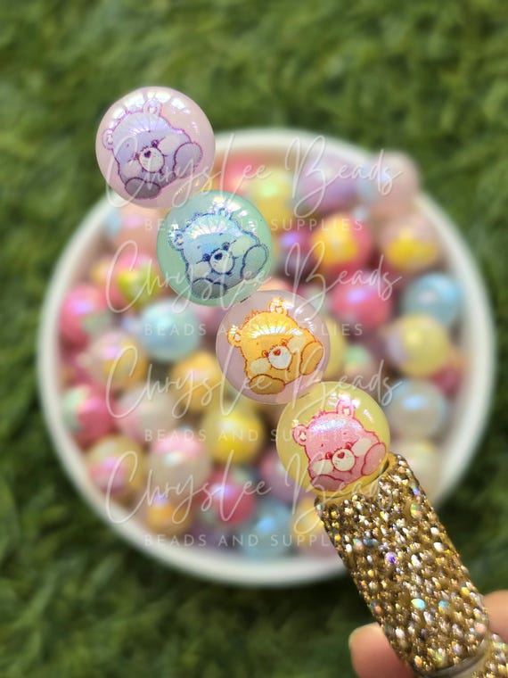 10Pcs Pastel Care Bear Style Beads: DIY Jewelry Crafts