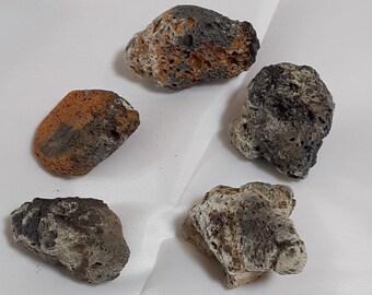Lake Michigan Pumice Black and Red A110 vesicular volcanic stone Floating Lava Rock raw state 32 gr