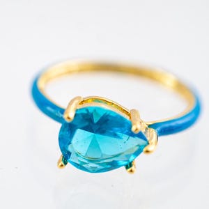The Lucie Blue Enamel Monochromatic Jewel Ring
