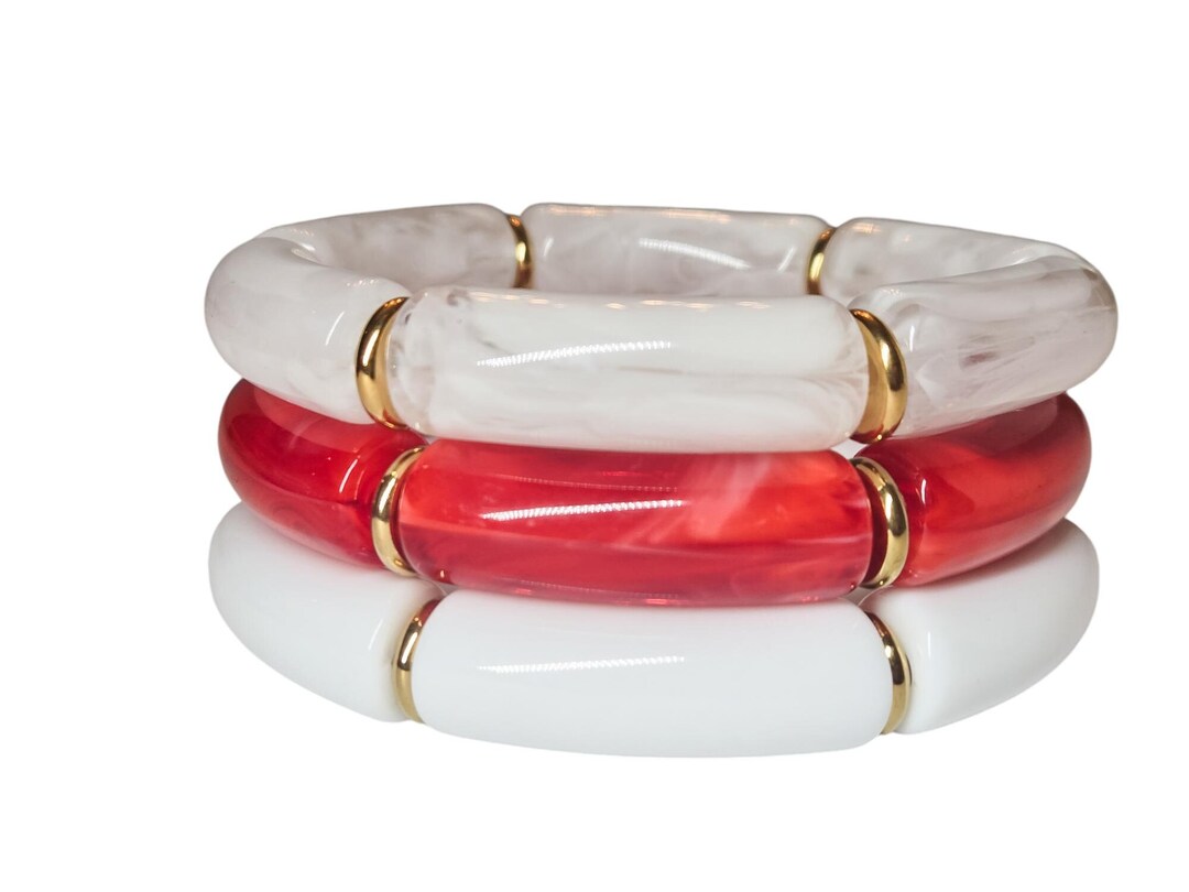 Game Day Stackable Rings The Classic Red & White Marble Gameday Stack OU Oklahoma Football ...