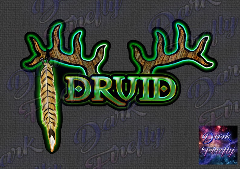 Druid Logo Gamer Bumper Sticker Nature Green Decal Laptop Etsy