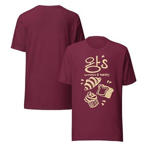オリジナルファンアート、臨床試験ゲーム、グラフィックTシャツ、エンジェル・マルティネス、キッチン＆ベーカリーのロゴ、キャラクターコスプレTシャツ