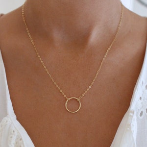 Dainty Circle Necklace | Gold Circle Necklace | Karma Necklace | Gift for her | 14k Gold Fill | Open Ring Necklace | Simple Gold Necklace